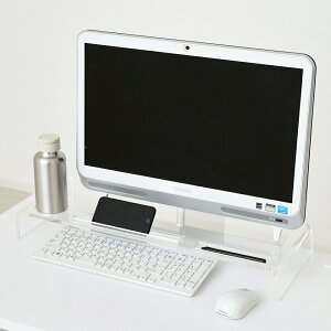 モニタースタンド 机上ラック ディスプレイ モニタースタンド モニター用 モニター台 机上ラック パソコンラック PCラック 透明 アクリル コンパクト モダン シンプル カジュアル お洒落 オ