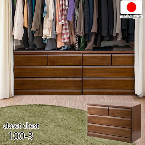 【期間限定 P2倍】天然木桐材のクローゼット用チェスト 引出 タンス 幅99 奥行40 3段 ブラウン色 日本製 国産 完成品 たんす 木製チェスト 収納 おしゃれ 前面に天然木桐材を使用 桐の優しい