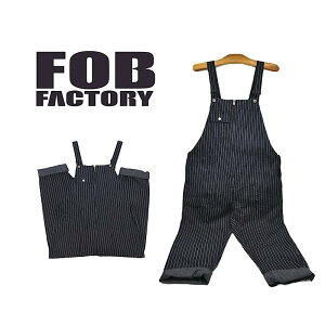 �y FOB FACTORY / F0479 �z �y�G�t�I�[�r�[�t�@�N�g���[ / DENIM OVER ALL WABASH �z �����Y �I�[�o�[�I�[�� �f�j�� �E�H�o�b�V�� �W�F���g�f�j�� �T���y�b�g ���{�� �A���J�W ��ƒ� ���g��