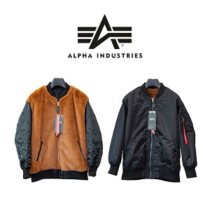 �y ALPHA / TA7185-012 �z�y �A���t�@ / FAUX FUR MA-1 �z�����Y ���o�[�V�u�� �W���P�b�g �A�E�^�[ �㒅 �u���b�N �u���E�� Alpha Industries �A���t�@�E�C���_�X�g���[�Y