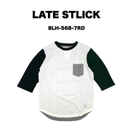 レイトストリック ビルハード BLH-568-7RD メンズ インナー Tシャツ ホワイト アンダーウェア 半袖 シンプル カジュアル ポケット付き 7分袖 クレイジー CRAZY