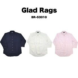 Glad Rags ビルハード GR-53010 メンズ レディース ユニセックス シャツ トップス カジュアル シンプル 無地 日本製 Yシャツ 長袖 襟あり ボタン ネイビー ピンク ホワイト 白 日本製