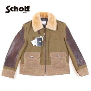 Schott Vbg Y WPbg Bomber sheepskin leather flight jacket P797S ANJ4 OLIVE {o[V[vXLtCgWPbg oCN