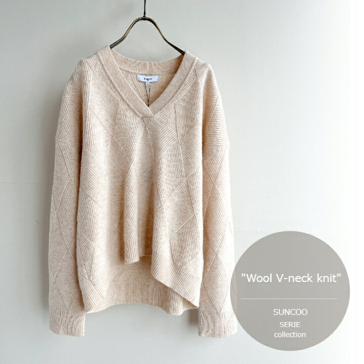 楽天市場】SUNCOO 【Wool V-neck Knit】 ウールVネックニット 明るい色 