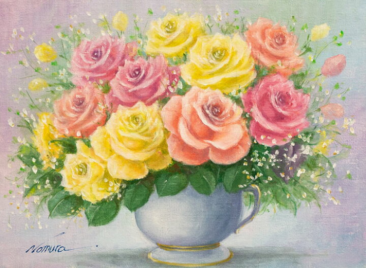 楽天市場】野村正明 「 薔薇 」 油絵 ・ 油彩画 F4 ( 4号 ) : 内田画廊