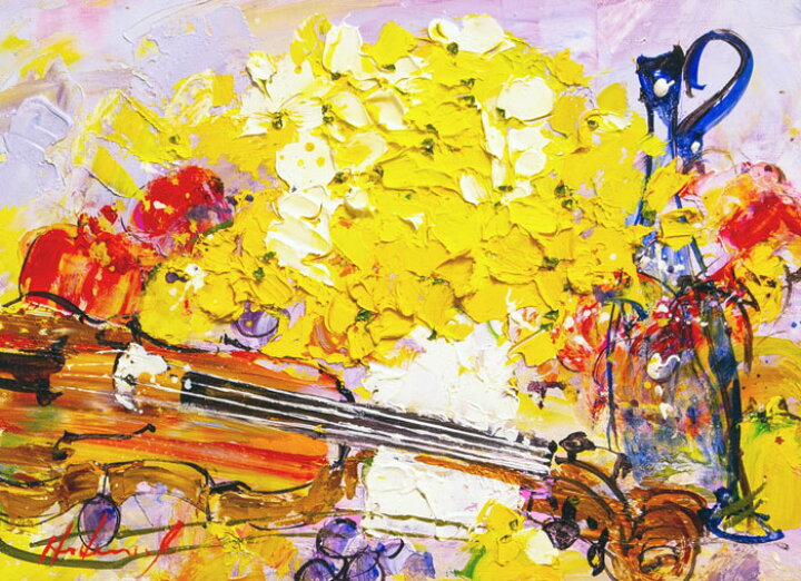 楽天市場】池田秀郎『楽器と花』油絵・油彩画 F4（4号） : 内田画廊