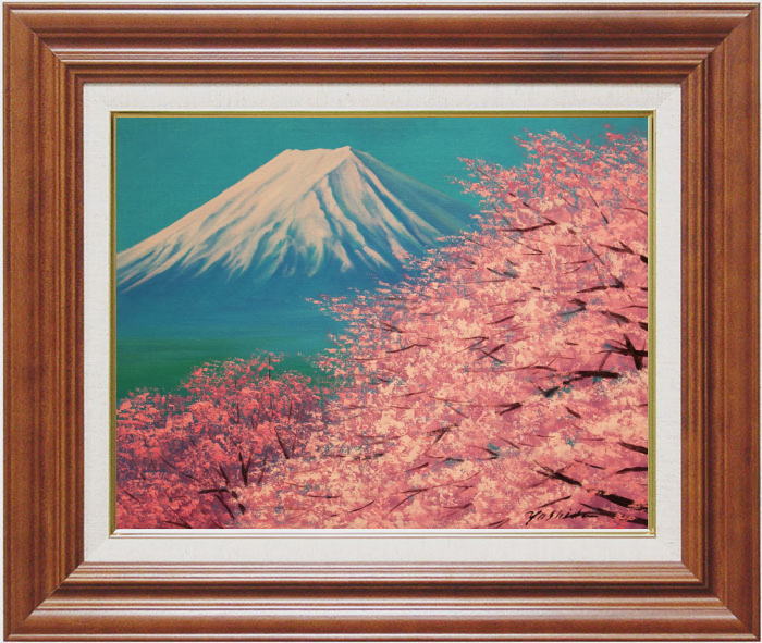 吉田敏之『富士に桜』油絵・油彩画　Ｆ６（６号） | 内田画廊