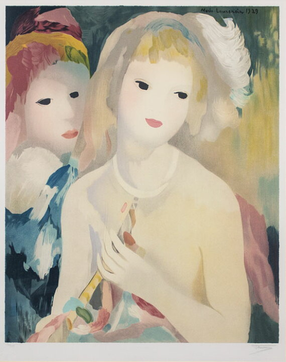 楽天市場】マリー・ローランサン『笛を吹く少女』リトグラフ版画【中古 