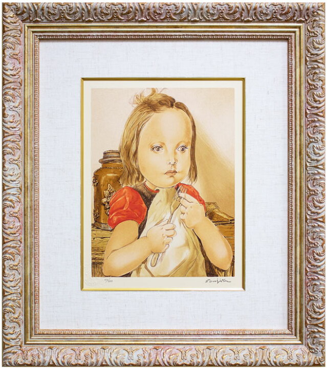 楽天市場】藤田嗣治 「 フォークを持つ少女 」 シルクスクリーン 版画 