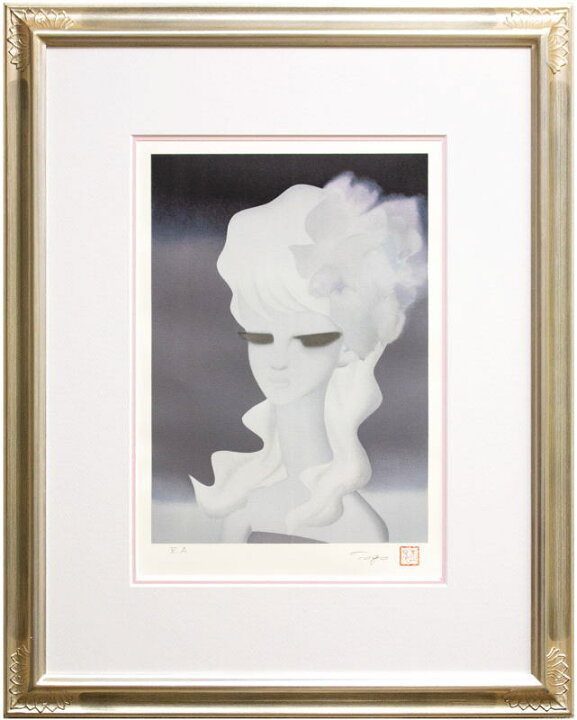 楽天市場】東郷青児 「 花飾り 」 リトグラフ 版画 【中古】 : 内田画廊