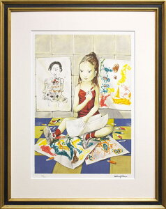 藤田嗣治 「 子供部屋 Chamble d' enfant 」 リトグラフ 版画