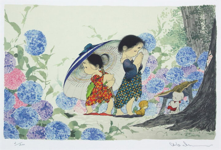 楽天市場】中島 潔『通りゃんせ』リトグラフ版画 : 内田画廊