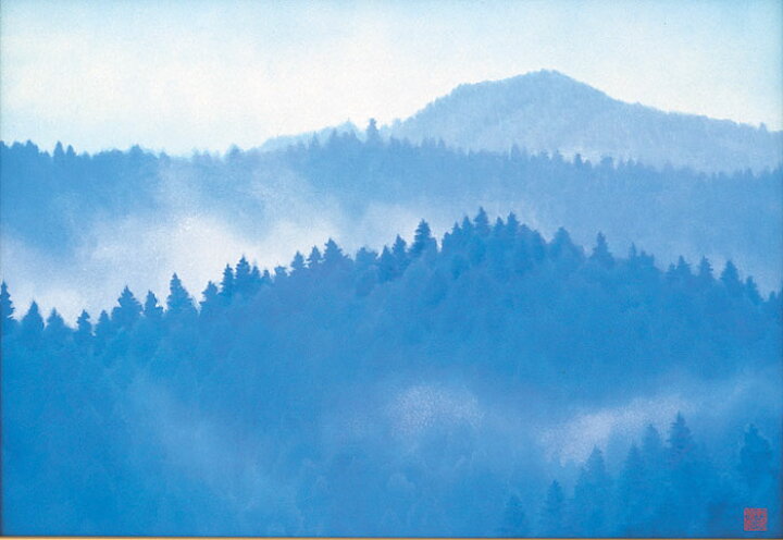 楽天市場】東山魁夷 「 朝雲 (ちょううん)ー吉野ー」 岩絵具方式 複製 