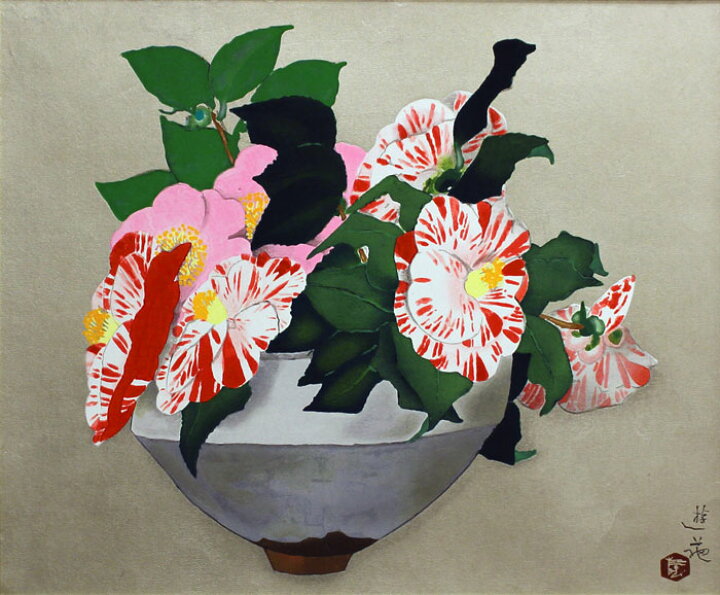 楽天市場】小倉遊亀『椿など』手摺木版画 : 内田画廊