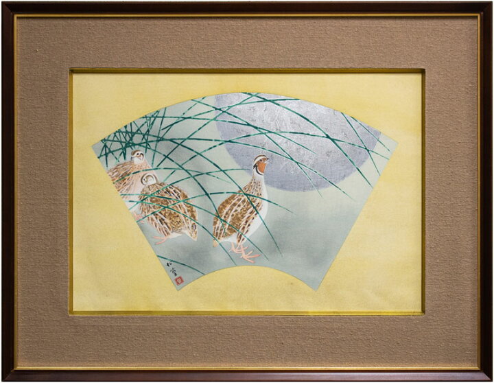 楽天市場】上村松篁 「 月に鶉 」 木版画 【中古】 : 内田画廊