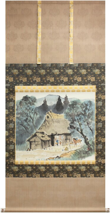 楽天市場】小林五浪 「 山麓風景 」 掛軸 ( 尺八横 ) 【新古品】【中古 