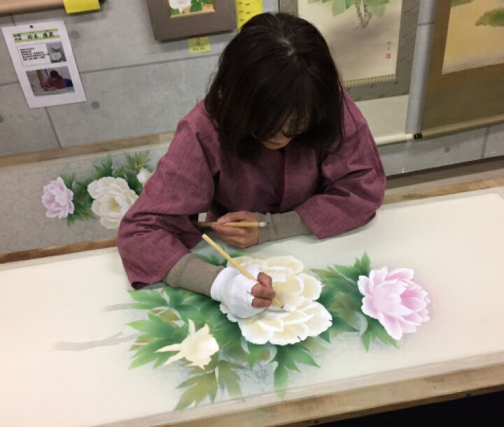 楽天市場】鈴木優莉「 牡丹 」 掛軸 ( 尺五立 ) : 内田画廊