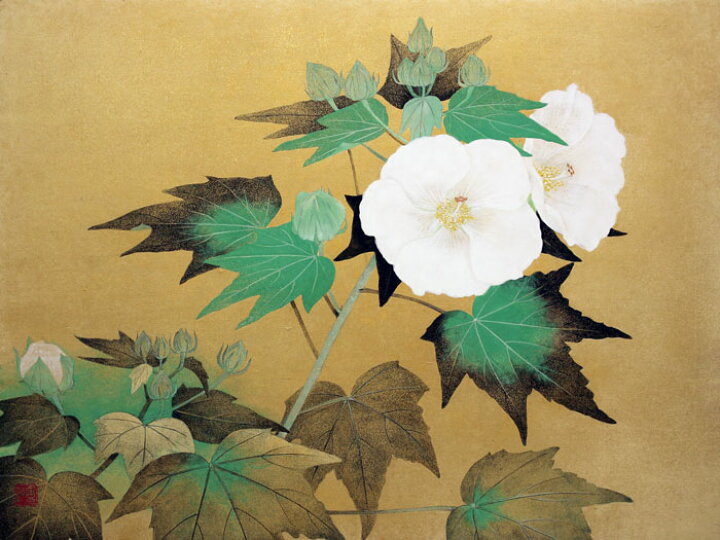 楽天市場】河合重政「酔芙蓉」日本画 P12 ( 12号 )【中古】 : 内田画廊