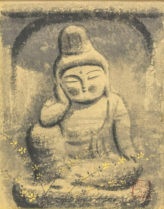楽天市場】穐月 明「 野の佛 」 日本画 F2 ( 2号 ) 【中古】 : 内田画廊