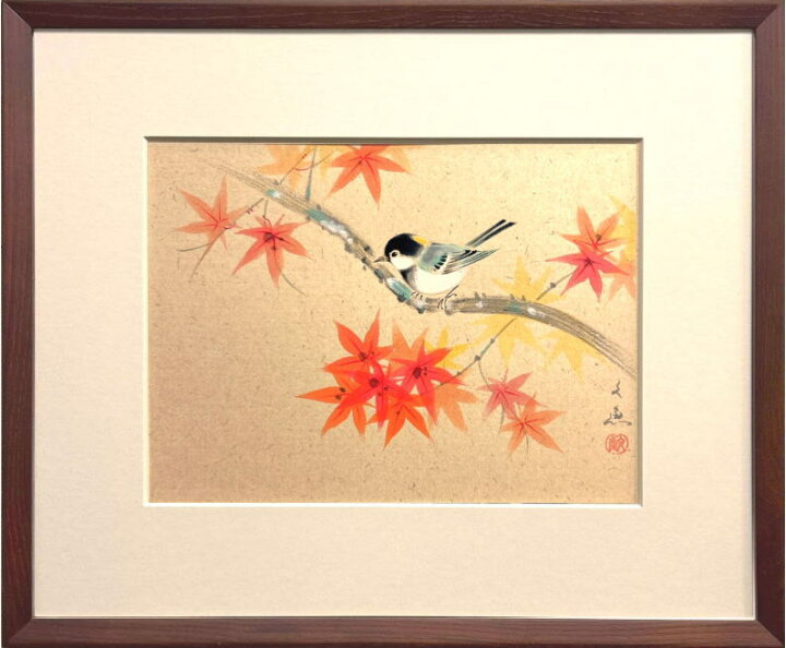 楽天市場】中谷文魚「 紅葉 」 日本画 額装 四つ切サイズ : 内田画廊