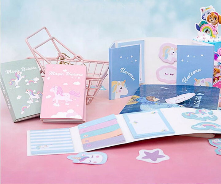 楽天市場 新シリーズ ユニコーン 文房具 筆記用具 雑貨 グッズ かわいい ふせん メモ パッド 手帳 お家 くすみカラー 勉強 宿題 ノート テスト 試験 模試 子供 女の子 小学生 中学生 高校生 姫 女性 友達 プレゼント 誕生日 プレゼント ギフト