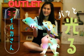 プライスダウン！訳あり商品 4カラー【光るミニイルカさん 】ミニサイズ 光る ふわふわ イルカ ぬいぐるみ LEDライト 電池式 ベッドライト いるか 照明 子供部屋 人形 女の子 男の子 子供 こども キッズ かわいい おもちゃ 誕生日 プレゼント ラッピング アウトレット