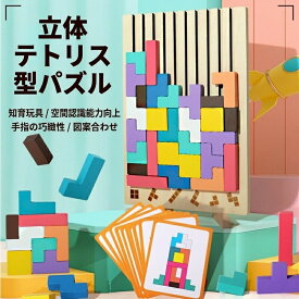 積み木 パズル 木製テトリス 3D積み木 パズルゲーム カラフルブロック 知育玩具 親子遊び 子供向け 暇つぶし ストレス解消 プレゼント
