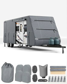 【Garvee】【27～30ft対応】RVカバー キャンピングカー カバー トレーラーカバー 7層構造 防水 防風 UVカット UPF50+ 車体カバー オールシーズン対応 タイヤカバー4枚付き キャラバン 保護カバー