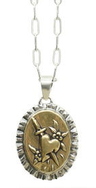 LHN Jewelry(エルエイチエヌ ジュエリー) アメリカ製 ハート & ダガー ハンドメイド 真鍮 x シルバー ネックレス ユニセックス Necklace Silver Brass 【あす楽】