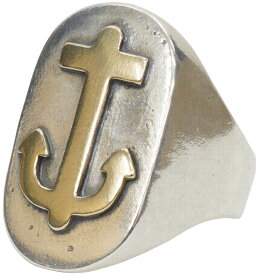 LHN Jewelry(エルエイチエヌ ジュエリー) 米国製 ハンドメイド アンカー リング シルバー x ブラス メンズ ユニセックス anchor ring silver brass 【あす楽】