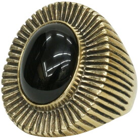 LHN Jewelry(エルエイチエヌ ジュエリー) 米国製 ハンドメイド Byron リング 真鍮 x オニキス メンズ ユニセックス Brass onyx ring 【あす楽】