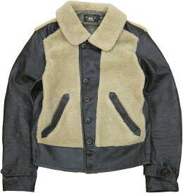(ダブルアールエル) RRL Virgil シアリング レザー モト ジャケット ラム毛皮 ブラック メンズ Shearling Leather Moto Jacket 【あす楽】