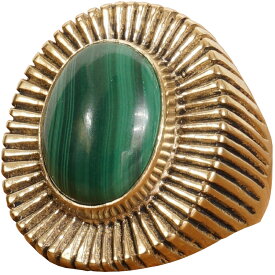 LHN Jewelry(エルエイチエヌ ジュエリー) 米国製 ハンドメイド Byron リング 真鍮 x マラカイト メンズ ユニセックス Brass Malachite ring 【あす楽】
