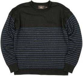 (ダブルアールエル) RRL 本藍染め インディゴ リネン コットン セーター ボーダー メンズ Indigo Linen-Cotton Sweater 【あす楽】