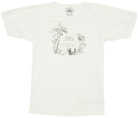 (ダブルアールエル) RRL ハワイアン トロピカル プリント ジャージー Tシャツ ホワイト メンズ Tropical Print Jersey Tshirt White 【あす楽】