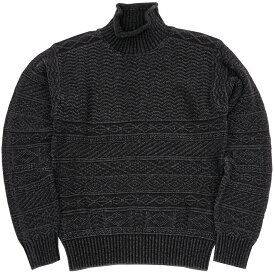 (ダブルアールエル) RRL コットン ロールネック セーター ブラック インディゴ メンズ Black Indigo Roll Neck Sweater 【あす楽】