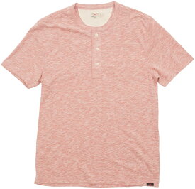 FAHERTY BRAND (ファリティ ブランド) 半袖 ヘンリー 霜降りレッド 天然コロゾボタン メンズ Short Sleeve Heather Henley Venice Red 【あす楽】