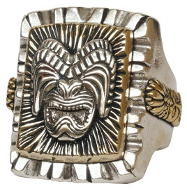 LHN Jewelry(エルエイチエヌ ジュエリー) ハンドメイド Tiki God Souvenir リング シルバー x ブラス メンズ ティキ ring 【あす楽】