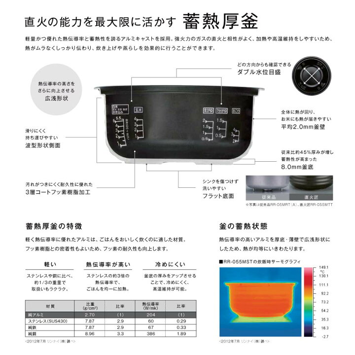 楽天市場】リンナイ ガス炊飯器 RR-100MTT(MB) 直火匠 マットブラック 