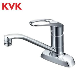 KVK KM5081TR20 キッチン用 水栓 台付 ツーホール シングルレバー 混合水栓 2穴 台所 200mmパイプ付き 取付穴ピッチ102mm