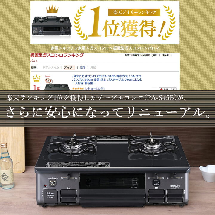 楽天市場】＼4月15日限定 555円OFFクーポン／ パロマ ガスコンロ 2口 