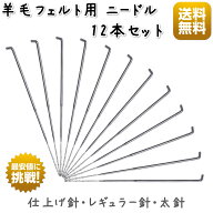 羊毛フェルト フェルトニードル 粗針 中針 細針 1サイズ 12本セット 太針 レギュラー針 仕上げ針 極細 替…