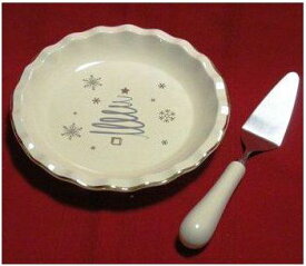 クリスマスパーティー・クリスマスのテーブルに楽しい　アメリカ　ラス・ベリー社　25cmパイ皿 & サーバーナイフ セット　送料無料