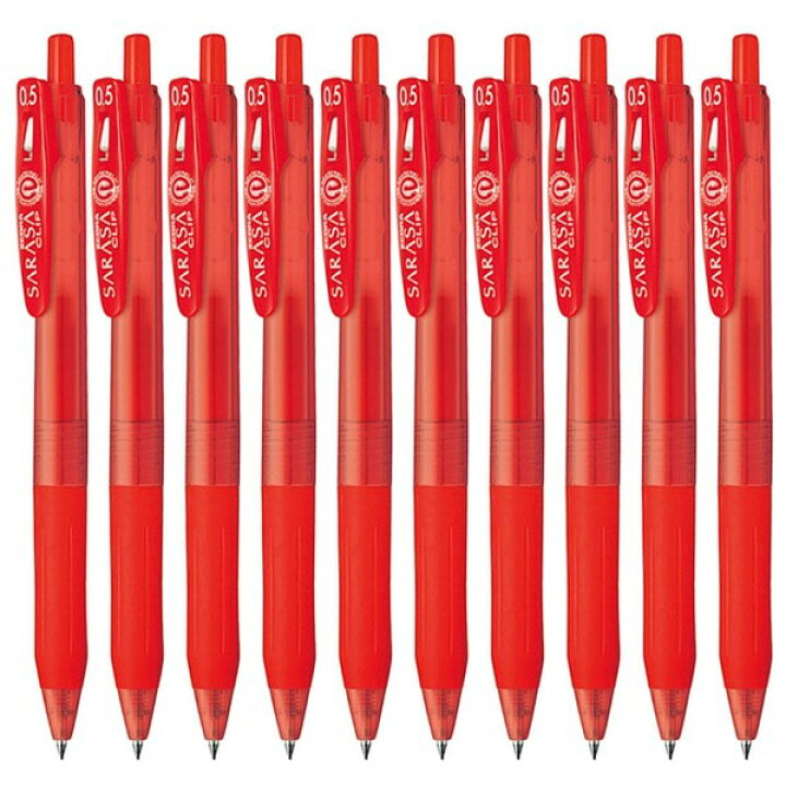 ゼブラ ジェルボールペン サラサクリップ 0.5mm 赤 クリアレッド 10本セット メール便対象 絵画材料と文房具のお店 画材本舗