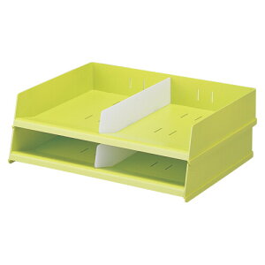リヒトラブ レタートレー A4フリー横 黄緑 A-7312-6 - メール便不可
