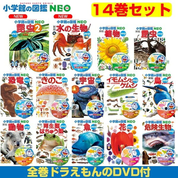 楽天市場 小学館の図鑑neo ドラえもん Dvd付 14冊セット 絵画材料と文房具のお店 画材本舗