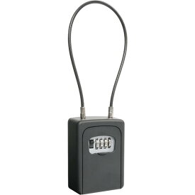カール事務器 キーボックス 鍵収納ボックス 鍵セキュリティ 4桁ダイヤル錠 ワイヤータイプ ブラック CKB-S03-K 小型 - メール便不可