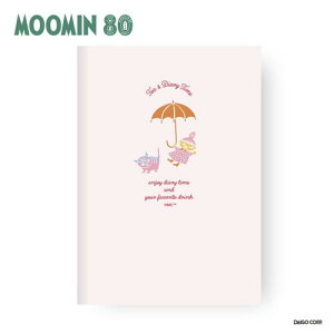 ムーミン 夜とカフェオレと日記帳 80周年限定 リトルミイ ピンク A6/文庫本 1日1ページ 半年分 かわいい ダイゴー - メール便対象