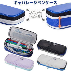 ペンケース キャパレージペンケース ファスナー スリム 大容量 マチ調整 筆入れ 筆記用具 文房具 小物 レイメイ藤井
