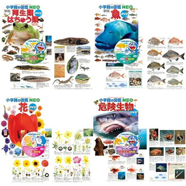 楽天市場】小学館の図鑑NEO ドラえもん DVD付 14冊セット 昆虫/動物/魚 